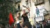 An Egyptian protester chants slogans against the country's military ruling council and presidential candidate Ahmed Shafiq in Tahrir Square in Cairo, Egypt, June 14, 2012.