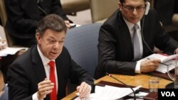 El presidente colombiano presidió en Nueva York una reunión del Consejo de Seguridad de la ONU.