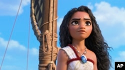 This image released by Disney shows the character Moana in a scene from "Moana 2." (Disney via AP)