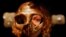 FILE - A girl looks through the replica of a Neanderthal skull displayed at the Neanderthal Museum in Krapina, Croatia.