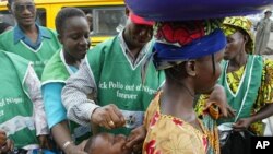 Community leaders, health workers, Muslim clerics, and victims work to vaccinate Nigerians against polio.