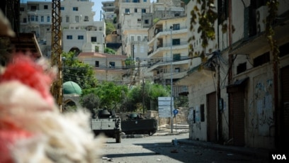 Bab Tabbaneh neighborhood in Tripoli, Lebanon showing impoverished housing