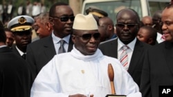 Le président gambien Yahya Jammeh lors d'une conférence à Malabo, en Guinée- Équatoriale, le 30 juin 2011.