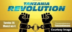 A sign on U.S.-based Tanzanian activist Mange Kimambi's Instagram account calls for "Tanzania Revolution" on April 26. It says, at lower right, "We are going to protest."