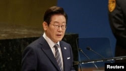 이재명 대통령이 지난해 9월 유엔총회에서 연설하고 있다. 