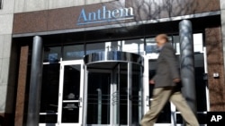 Kantor pusat perusahaan asuransi Anthem di Indianapolis (5/2). 