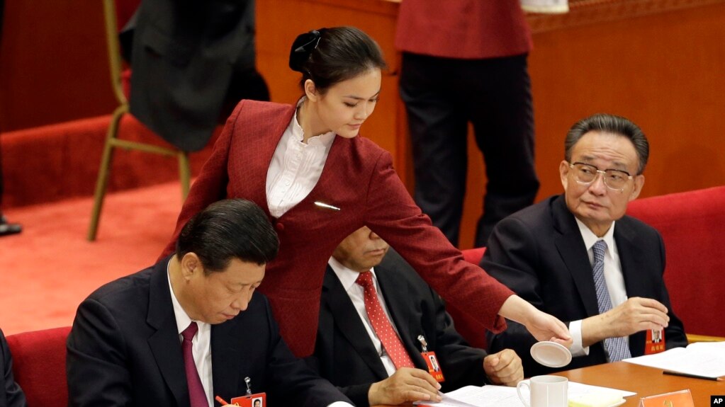 2012年11月8號，北京人民大會堂，中共第十八屆代表大會開幕式上，全國人大主席吳邦國與中國副主席習近平坐在主席台上。 此前，吳邦國曾在大會上宣布“五不搞”，包括“不搞私有化”。