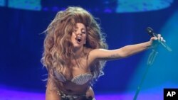 Lady Gaga performs on stage at the Roundhouse in Camden, north London, as part of the iTunes Festival, Sept 1, 2013, the first of 30 nights of live free music in the capital.