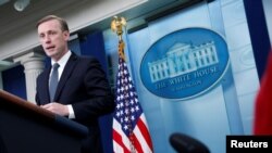 White House National Security Advisor Sullivan addresses the daily press briefing at the White House in Washington