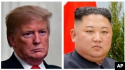 From left, U.S. President Donald Trump and North Korean leader Kim Jong Un.