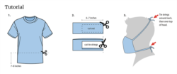 Making face mask from T-shirt. (Courtesy the CDC)