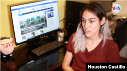 La periodista Indiana Cajina laboraba en el periódico El Nuevo Diario, hoy trabaja en el medio digital Nicaragua Investiga. Foto Houston Castillo/VOA.