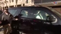 Նախագահ Թրամփը նախագահական ավտոմեքենայից Վաշինգտոնում ողջունում է իր կողմնակիցներին