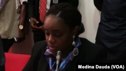 La ministre des Finances du Nigeria, Kemi Adeosun lors d'une réunion à Abuja, Nigeria, 3 octobre 2017.