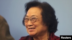 FILE - Pharmacologist Tu Youyou joined William Campbell and Satoshi Omura in winning the 2015 Nobel prize for medicine or physiology for their work against parasitic diseases. Picture taken Nov. 15, 2011. 