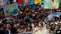 Khaleda Zia, lors d'un meeting de l'ancienne Première ministre, Dacca, Bangladesh, le 30 janvier 2012.