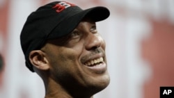  LaVar Ball, father of Los Angeles Lakers' Lonzo Ball and UCLA player LiAngelo Ball, watches the Lakers play the Los Angeles Clippers during an NBA summer league basketball game, in Las Vegas. 
