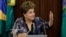 FILE - Brazil's President Dilma Rousseff speaks during a meeting with leaders of the Allied Base of parties in the Senate and House of Representatives at the Planalto Palace in Brasilia.