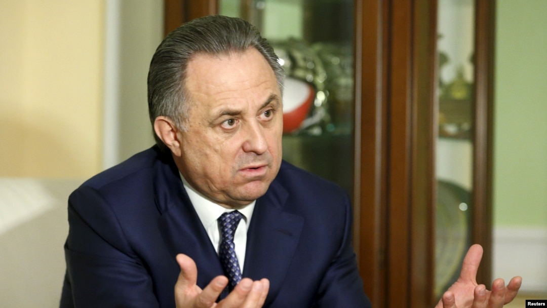 Menteri Olahrata Rusia Vitaly Mutko dalam sebuah wawancara dengan Reuters di Moskow, Maret 2016.