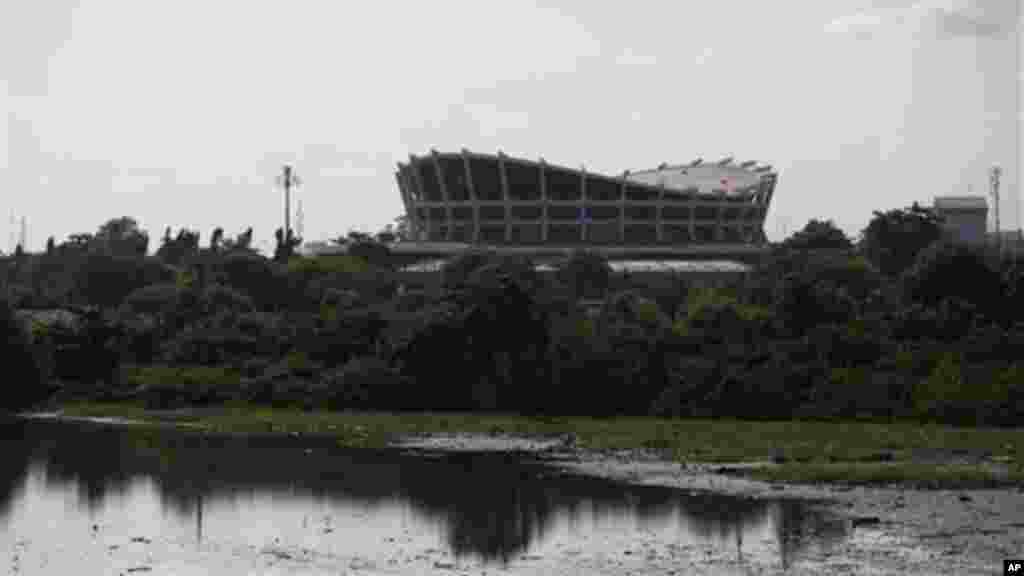 The National Theatre and its undeveloped lands are seen in Lagos, Nigeria.