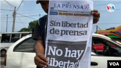 Solo un periódico independiente ha quedado en Nicaragua actualmente. Foto Houston Castillo, VOA.