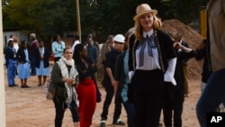 US performer Madonna visits the pediatric surgery and Malawi's first ever intensive care unit at Queen Elizabeth Central Hospital in the southern city of Blantyre, July 10, 2016. 