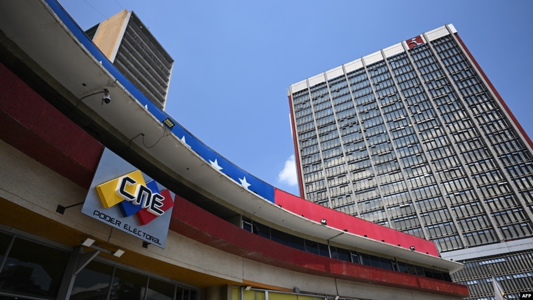 Fachada de la sede del Consejo Nacional Electoral de Venezuela. 