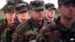Female and male Airman trainees