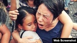 Bà Hoàng Mỹ Uyên và con gái được cho là nạn nhân trong vụ xô xát giữa lực lượng an ninh Việt Nam với người biểu tình hôm 8/5 ở Sài Gòn. 