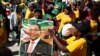 Supporters of President Emmerson Mnangagwa's ZANU PF party gather to march for non-violent, free and fair general elections in Harare, Zimbabwe, June 6, 2018.