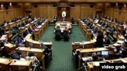 FILE - New Zealand Parliament chamber.