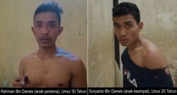 Rahman dan Suryanto bin Darwis, kakak kandung korban dan tersangka pelaku pembunuhan (courtesy: Polres Bantaeng).