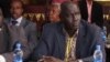 Opposition negotiator Hussein Mar Nyuot, shown here at January peace talks for South Sudan, says the opposition is boycotting the latest round of talks until IGAD responds to a request that the negotiations be more inclusive. 