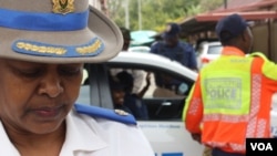 Senior traffic police official Superintendent Edna Mamonyane says her officers are “doing their best” to prevent drunk driving, and regularly arrest motorists for the offence. (D.Taylor/VOA)