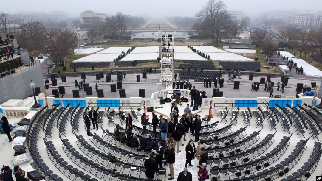 Suasana pelataran Gedung Kongres AS yang akan menjadi pusat acara Inagurasi Presiden Barack Obama untuk masa jabatan keduanya (foto: dok).