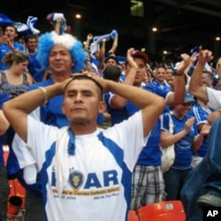 Salvadoran Fans cheering on their team which lost to Panama in a shootout