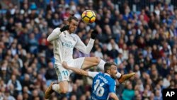 Gareth Bale lors d'un match de Liga entre le Real Madrid et le Deportivo à Santiago Bernabeu, Madrid le 21 janvier 2018. 