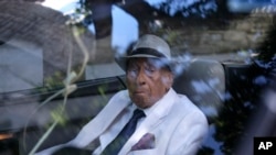 Francisco Fernandez, 95, poses for a portrait outside St. Peter the Apostle Catholic Church in Reading, Pa., on June 9, 2024.