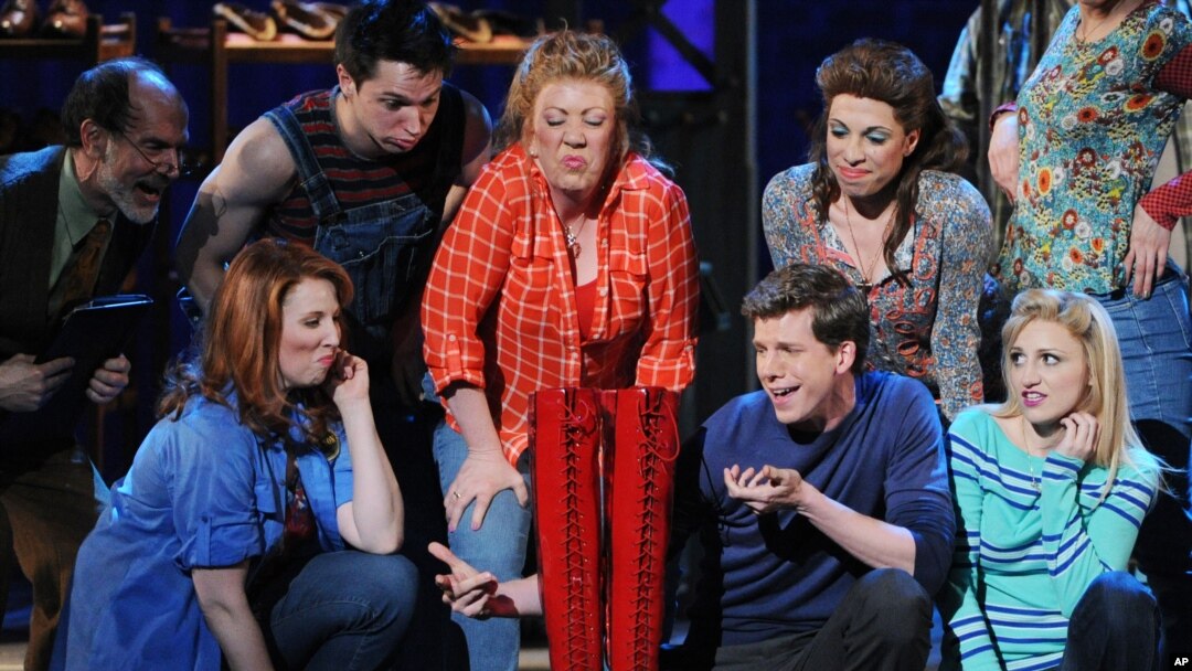 Actor Stark Sands, second from right, of 'Kinky Boots' performs at the 67th Annual Tony Awards, June 9, 2013 in New York. 