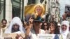 Kurdish activists in Istanbul’s Taksim Square commemorate the Yazidi genocide in Sinjar, Iraq, Aug. 3, 2016. (Z. Yasar/VOA)