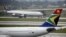 FILE: A South African Airways (SAA) plane is towed at O.R. Tambo International Airport in Johannesburg, South Africa. Taken Jan.18, 2020.