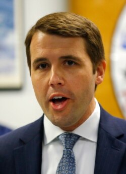 FILE - Rep. Chris Pappas, D-N.H., speaks at the Portsmouth Naval Shipyard, May, 3, 2019, in Kittery, Maine.