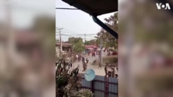 Police Chase Myanmar Protesters