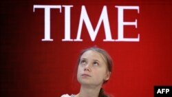 Swedish climate activist and Time's Person of the Year 2019 Greta Thunberg attends a session during the World Economic Forum annual meeting in Davos, Switzerland.