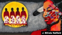 "Invisible No More," a mural painted by Comanche/Kiowa artist J. NiCole Hatfield and located at the Oklahoma Contemporary Arts Center in Oklahoma City, Oklahoma