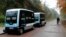 FILE - An electric driverless shuttle is tested in Paris, Nov. 17, 2017. 