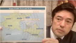 日本副防衛相中山泰秀2021年6月28日出席哈德遜研究所一個討論會時解釋中國的軍事威脅（哈德遜研究所視頻截圖）