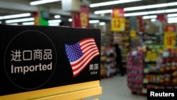 Imports from the U.S. are seen at a supermarket in Shanghai, China, April 3, 2018.