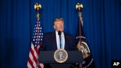 President Donald Trump delivers remarks on Iran, at his Mar-a-Lago property in Palm Beach, Fla., Jan. 3, 2020.