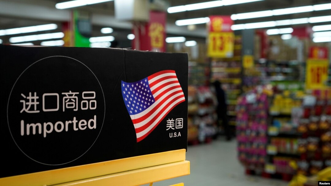 Imports from the U.S. are seen at a supermarket in Shanghai, China, April 3, 2018.